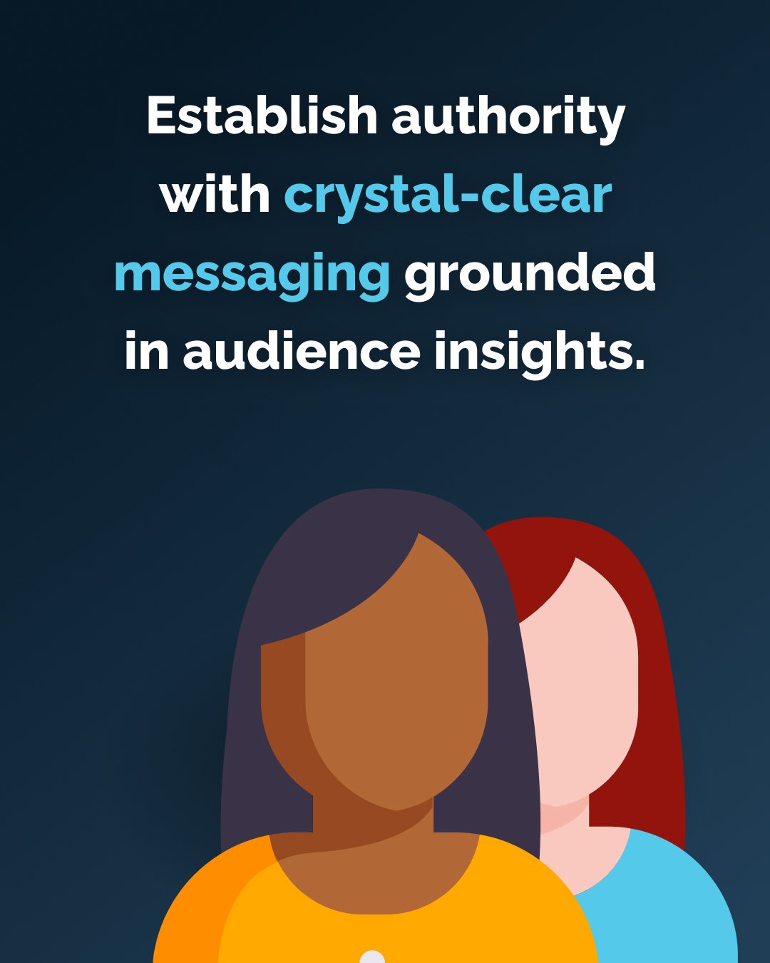 Establish authority with crystal-clear messaging grounded in audience insights.